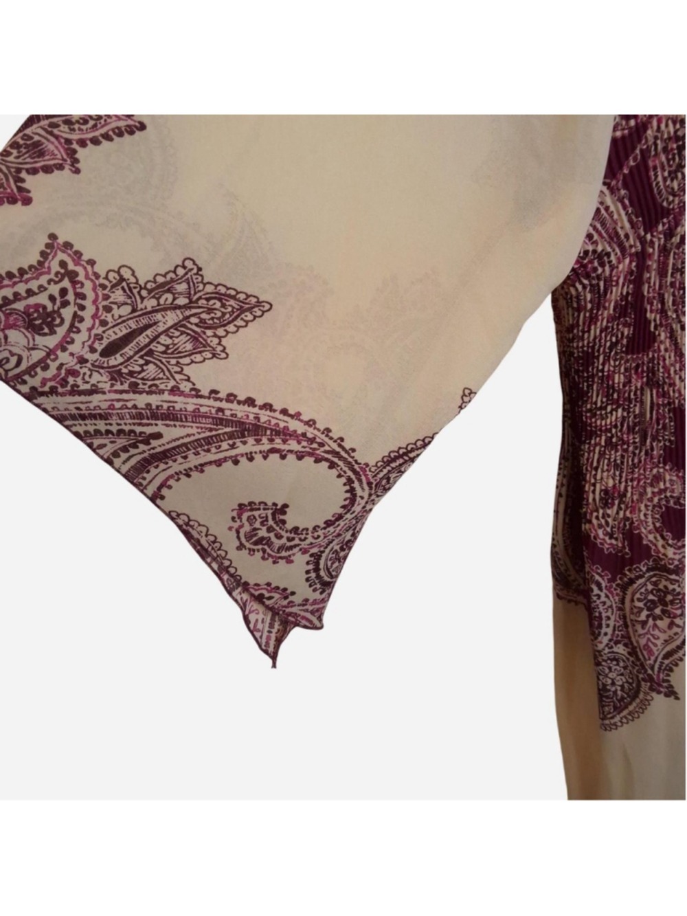 Catherine's burgundy and beige paisley polyester blouse tunic Size 3X - Picture 6 of 7